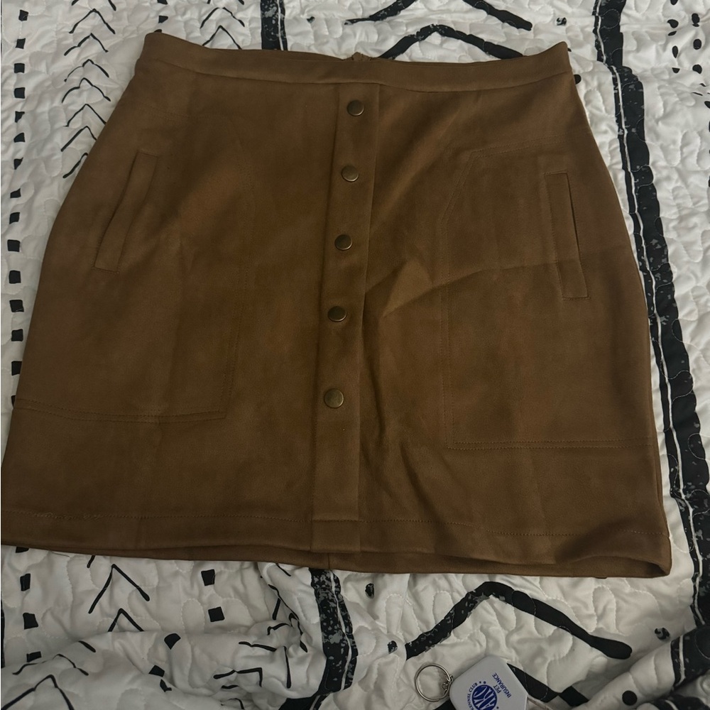 Faux Suede Mini Skirt